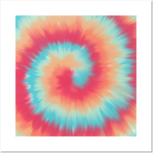 Blue and Red Tie Dye Posters and Art